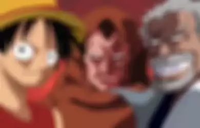 Monkey D. Luffy, Monky D. Dragon, dan Monkey D. Garp dari serial One Piece