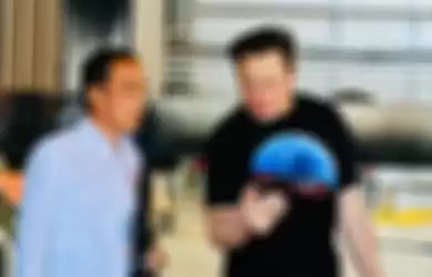 Elon Musk saat bertemu Jokowi di Space X