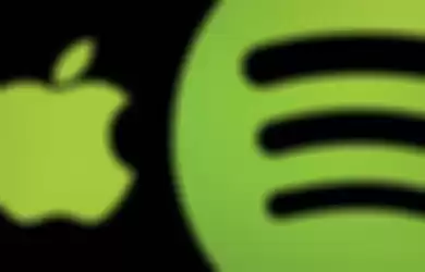 Logo Apple dan Spotify