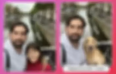 Contoh mengganti foto mantan pakai aplikasi AI Replace Picsart. Potretnya bisa dkganti dengan anjing.