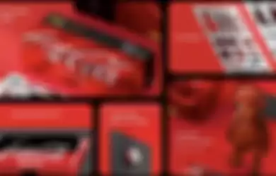 Box dan aksesoris Realme 10 Pro Coca-Cola edisi spesial. 