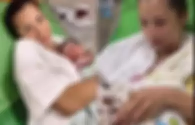 Istri Irfan Bachdim potong tali pusar bayinya sendiri usai menjalani persalinan