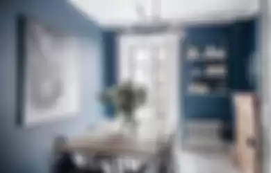 Ilustrasi ruangan biru indigo