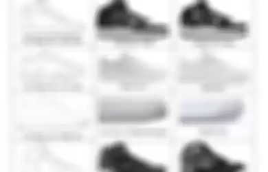 Bagan grafis perbandingan antara sepatu merek Nike dengan BAPE.