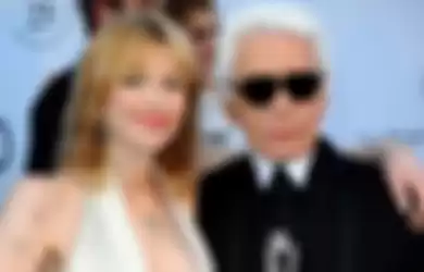 Courtney Love and Karl Lagerfeld.