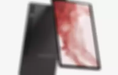 Tampilan panel body belakang dan panel layar Galaxy Tab S9+.