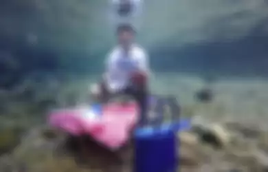 Ridwan, salah satu pembaca setia HAI yang bikin foto underwater keren