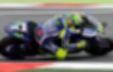 Valentino Rossi saat sesi latihan GP Catalunya.