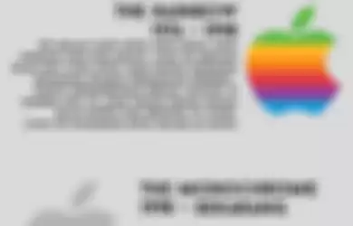 Infografis fakta dan evolusi logo Apple