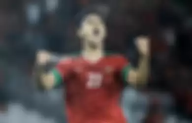 Aji Kusuma, merayakan gol ke gawang timnas u-19 Jepang di Stadion Utama GBK