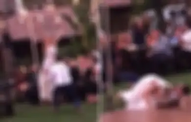 Maksud Hati Ingin Bergaya Seperti Film ‘Dirty Dancing’, Pasangan Pengantin Ini Malah Jatuh Terpelanting