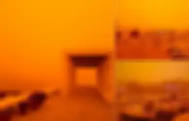 (Foto) Memerah! Akibat Debu dari Gurun Sahara Pulau Kreta di Yunani Ini Terlihat Bagaikan Planet Mars
