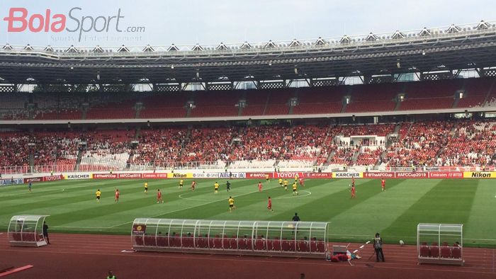 Suasana pertandingan Persija vs Ceres Negros pada matchday keempat Piala AFC 2019 di Stadion Utama Gelora Bung Karno, Jakarta Pusat, Selasa (23/4/2019).