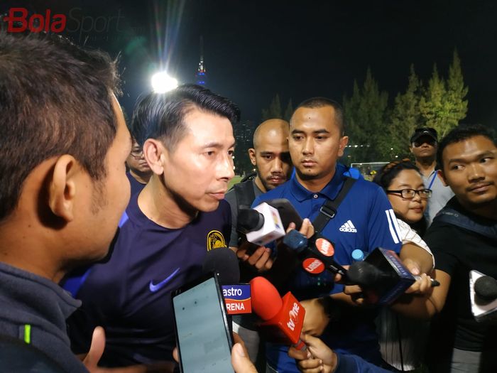 Pelatih timnas Malaysia, Tan Cheng Hoe, di Lapangan ABC, Jakarta, Selasa (3/4/2019).