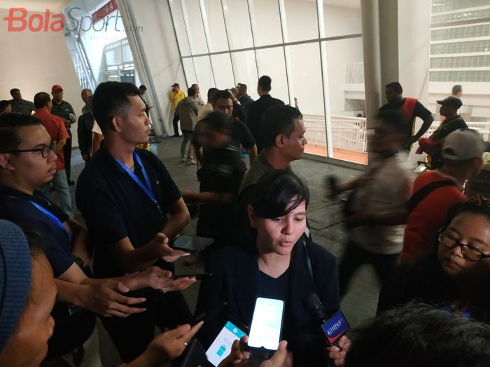 Sekjen PSSI, Ratu Tisha Destria di SUGBK, Jakarta, Kamis (5/9/2019).