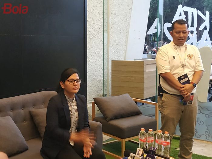 Sekjen PSSI, Ratu Tisha Destria menjelaskan kunjungan FIFA ke Indonesia perihal pencalonan Indonesia untuk Piala Dunia U-20 2021, Minggu (22/9/2019).