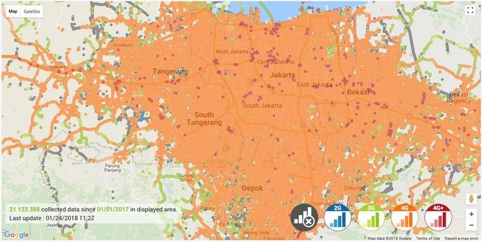 Ini Fakta Sebenarnya Jangkauan 4G dan 4.5G Operator di Jabotabek ...