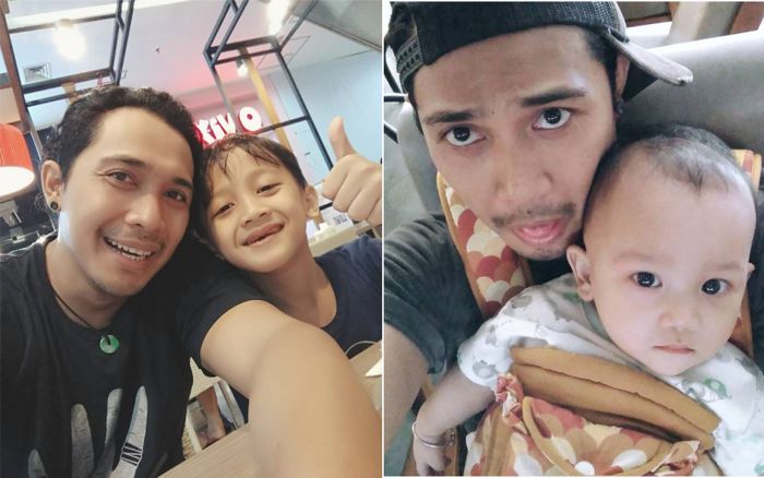 Wawan bersama kedua anaknya