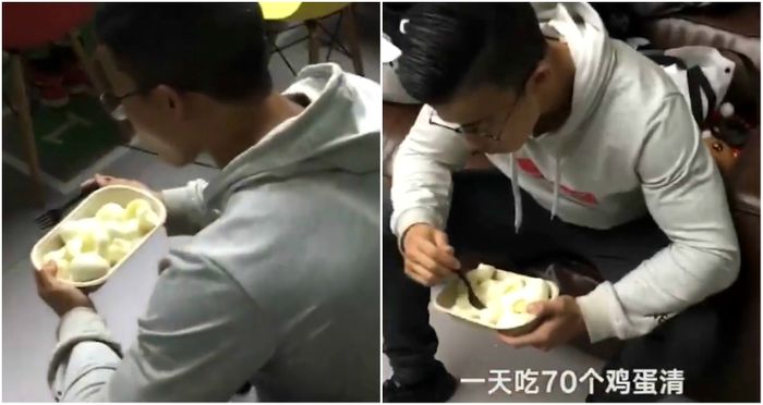 


Zhang mengonsumsi 70 telur sehari.