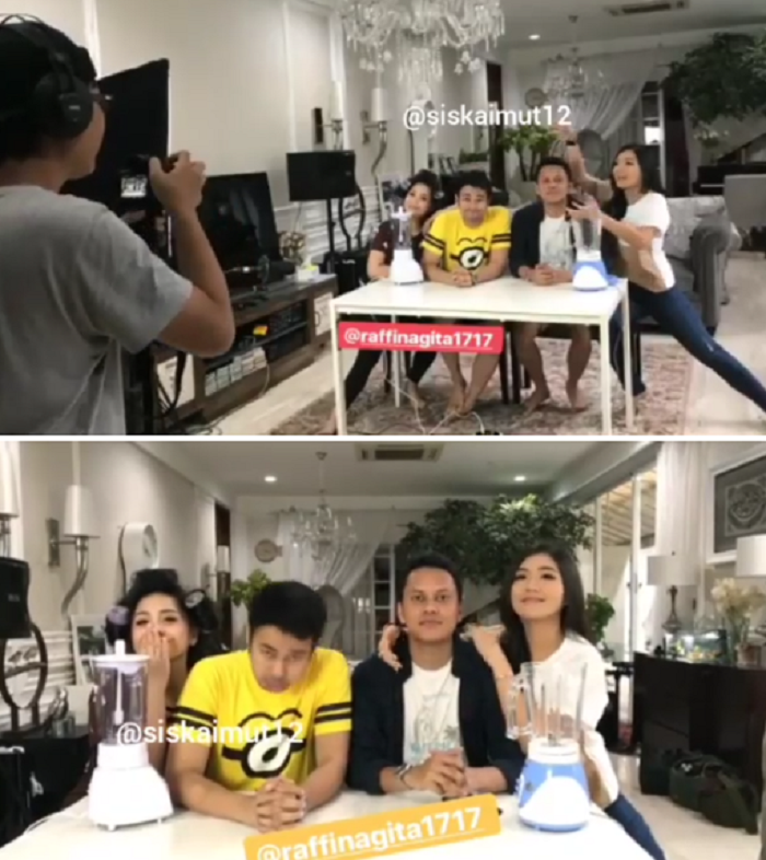 Bagian dalam rumah Raffi Ahmad yang diletakkan pohon 