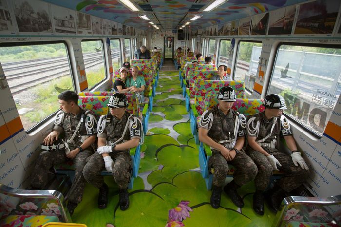 

National Geographic/David Guttenfelder
Interior DMZ Peace Train.