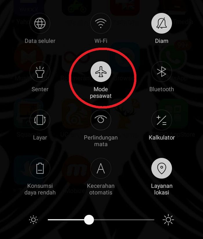 Aktifkan mode pesawat