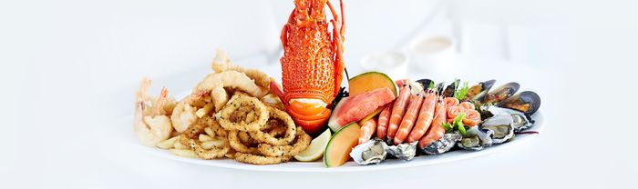Seafood alias makanan laut yang melezatkan.