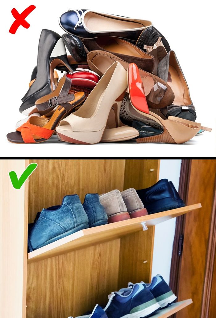 sepatu yang berserakan di lantai