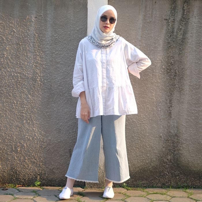 Style Hijab  Dengan Kemeja  Putih  Kumpulan Model Kemeja 