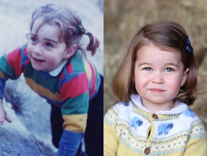kiri: Kate Middleton, kanan: Putri Charlotte