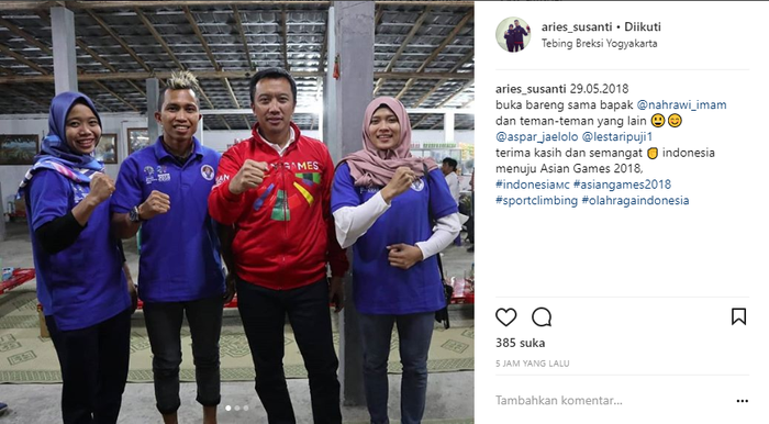 Menpora RI buka bersama para atlet panjat tebing Indonesia