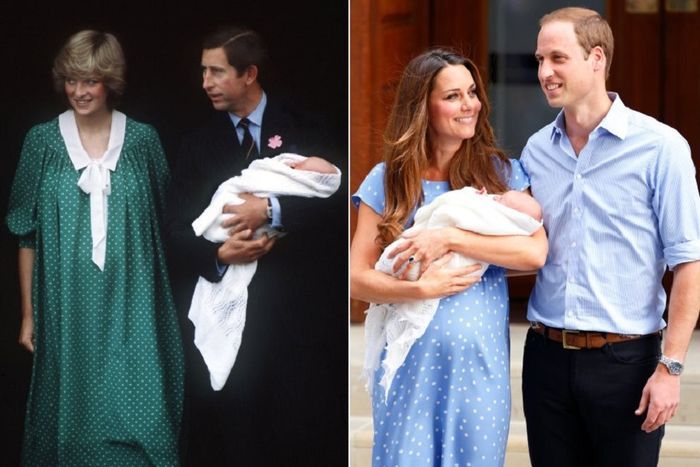 Putri Diana dan Kate Middleton sama-sama tampil dengan baju motif polkadot