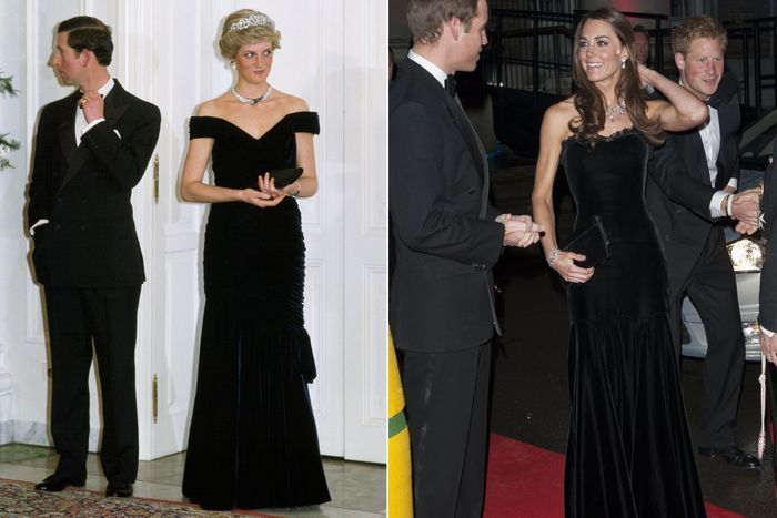 Putri Diana dan Kate Middleton sama-sama dalam bakutan gaun hitam
