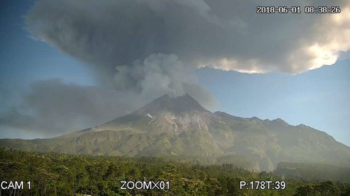 Visual Merapi dari kamera CCTV pos pemantauan