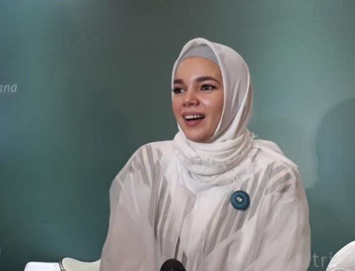 Dewi Sandra di Ciputra Artpreneur, Kuningan, Jakarta Selatan, Rabu (6/6/2018).