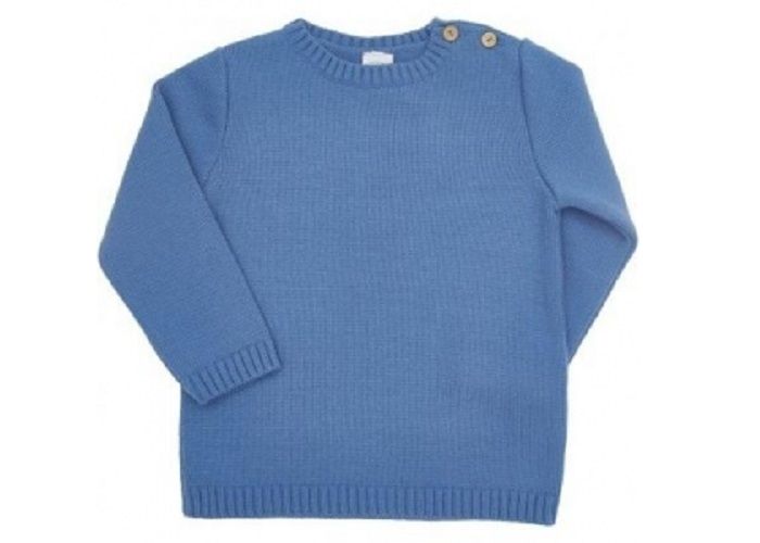 Sweater biru lengan panjang dengan kancing kayu dari Pepa and Company