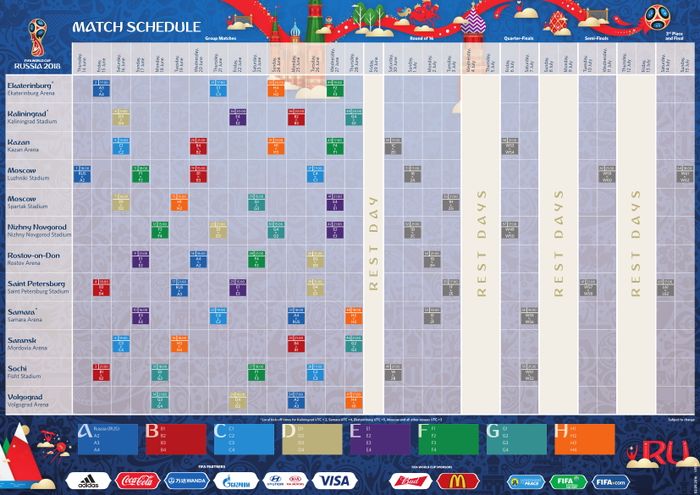Jadwal Piala Dunia 2018