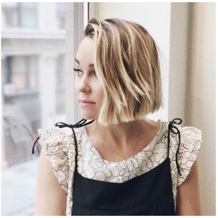 Blonde wavy bob