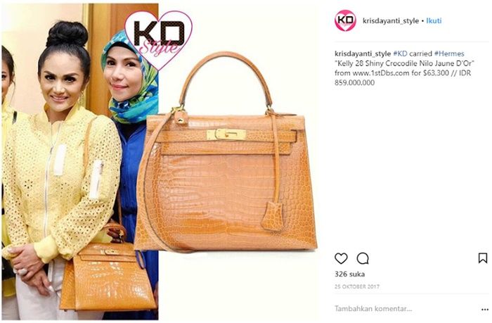 Kelly 20 Shiny Crocodile Nilo Jaune D'or