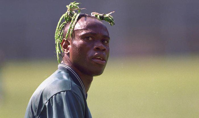 Nigeria's Taribo West warming up