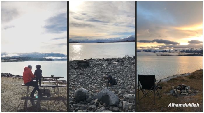 Pemandangan di danau Pukaki, Selandia Baru