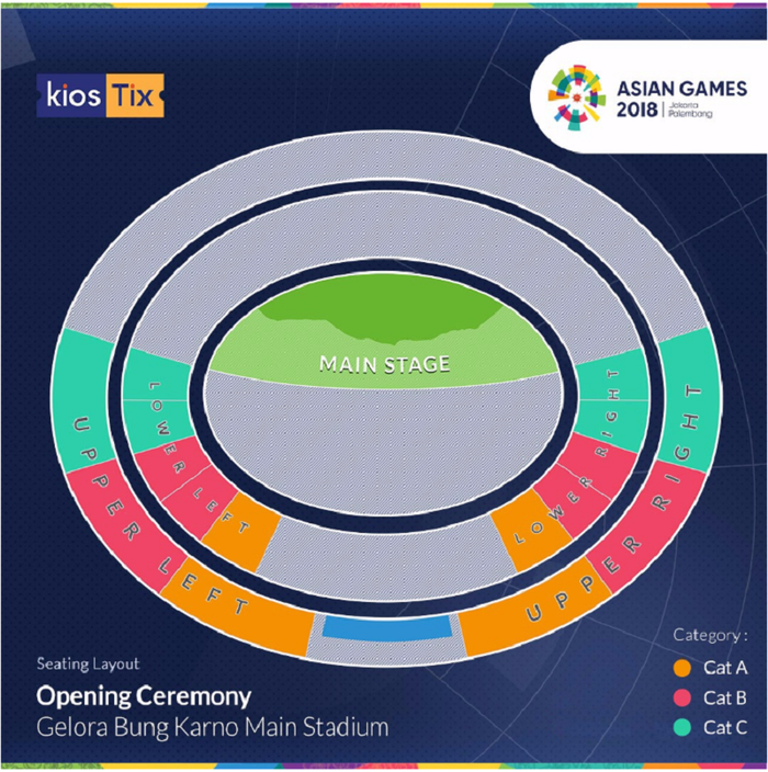 Seating layout openicng ceremony Asian Games 2018