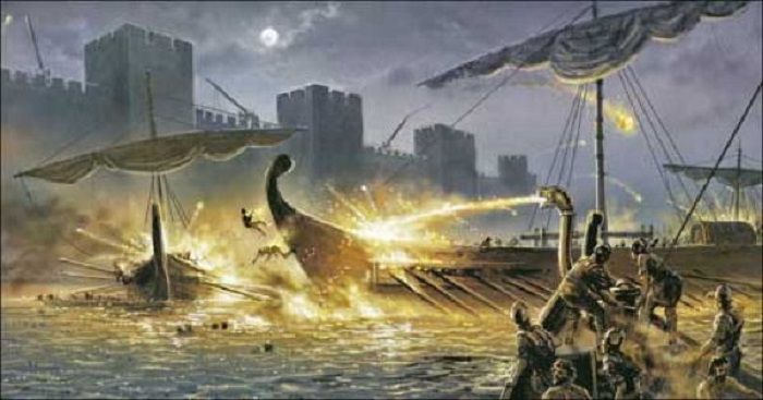 allthatsinteresting.com__ Greek fire digunakan dalam pertempuran laut
