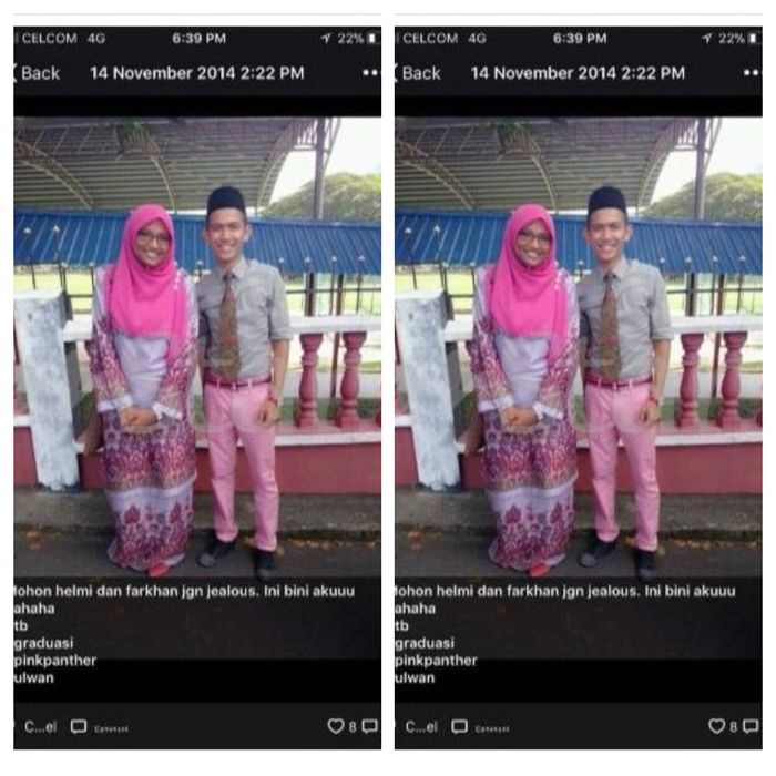 Foto kenangan Hazim dan Siti Aishah, saat keduanya masih menjadi murid dan guru