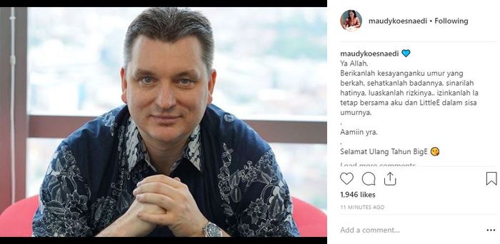 Suami Ulang Tahun Maudy Koesnaedi Tulis Serangkaian Doa