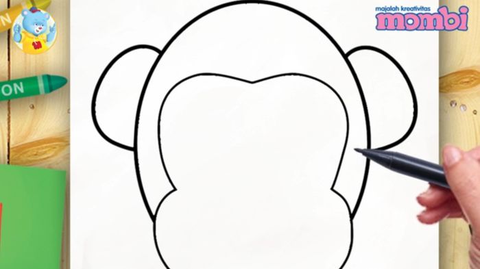  VIDEO Cara Menggambar Monyet  untuk Anak TK Mudah 