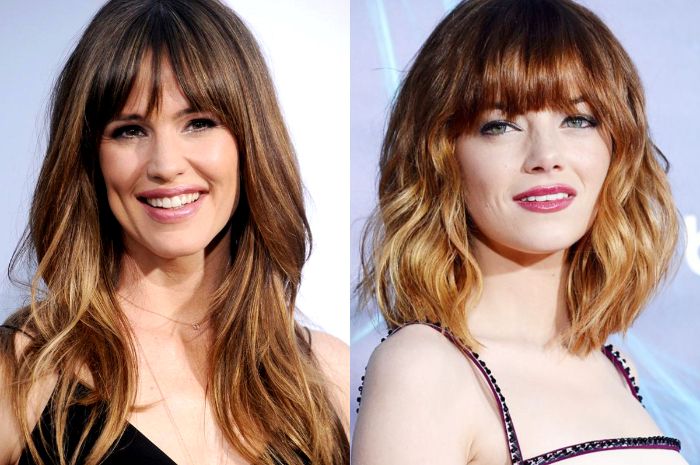 Model rambut dengan tampilan poni tebal