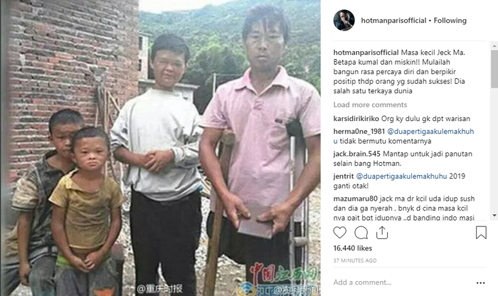 Hotman Paris Hutamea Himbau Netizen Agar Contoh Semangat Jack Ma Lelaki Miskin Yang Kini Jadi Orang Terkaya Semua Halaman Grid Id