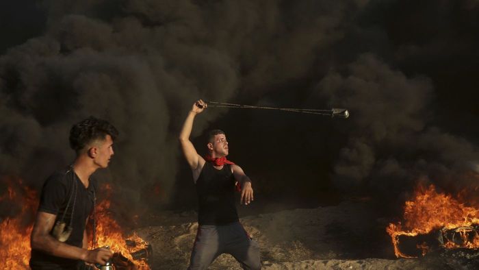 Warga Gaza berunjuk rasa di perbatasan Jalur Gaza-Israel