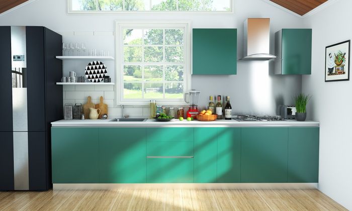 Ide Desain Dapur  Minimalis  Bentuk Lurus  Oleh Inspirasi Terbaik